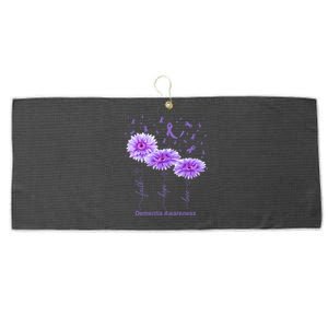 Faith Hope Love Purple Flower Ribbon Dementia Awareness Large Microfiber Waffle Golf Towel