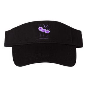 Faith Hope Love Purple Flower Ribbon Dementia Awareness Valucap Bio-Washed Visor