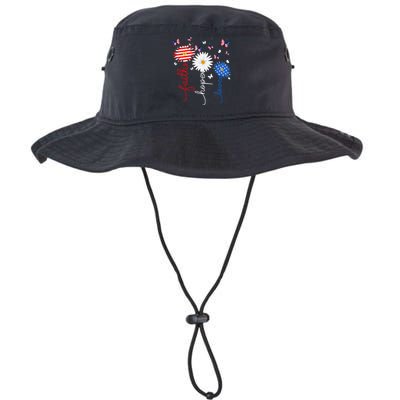 Faith Hope Love Butterfly Daisy 4th Of July Christian Legacy Cool Fit Booney Bucket Hat