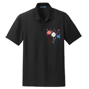 Faith Hope Love Butterfly Daisy 4th Of July Christian Dry Zone Grid Polo