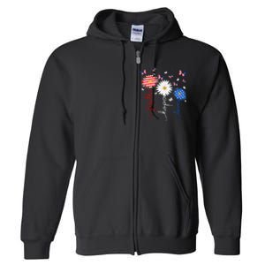 Faith Hope Love Butterfly Daisy 4th Of July Christian Full Zip Hoodie