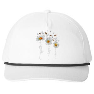 Faith Hope Love Butterfly Daisy Chirstian God Snapback Five-Panel Rope Hat