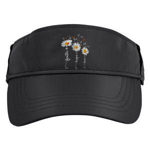 Faith Hope Love Butterfly Daisy Chirstian God Adult Drive Performance Visor