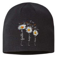 Faith Hope Love Butterfly Daisy Chirstian God Sustainable Beanie