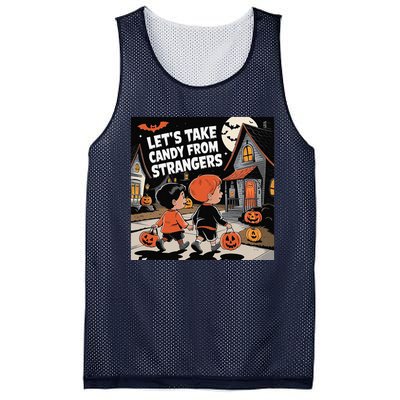 Funny Halloween LetS Take Candy From Strangers Mesh Reversible Basketball Jersey Tank