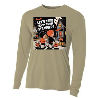 Funny Halloween LetS Take Candy From Strangers Cooling Performance Long Sleeve Crew