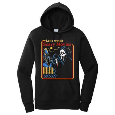 Funny Halloween Let’S Watch Scary Horror Movies Ghost Women's Pullover Hoodie