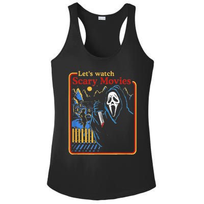 Funny Halloween Let’S Watch Scary Horror Movies Ghost Ladies PosiCharge Competitor Racerback Tank