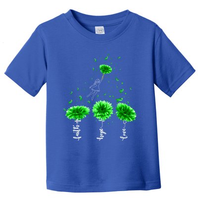 Faith Hope Love Green Sunflower Cerebral Palsy Awareness Cool Gift Toddler T-Shirt