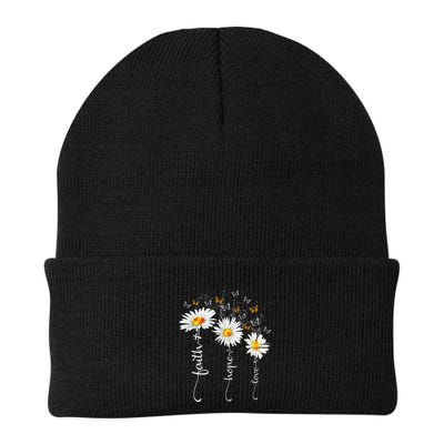 Faith & Hope & Love Butterfly Daisy Chirstian God Religious Beanie
