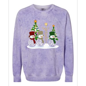 Faith Hope Love Snowman Jesus Funny Xmas Cross For Christian Colorblast Crewneck Sweatshirt