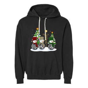 Faith Hope Love Snowman Jesus Funny Xmas Cross For Christian Garment-Dyed Fleece Hoodie