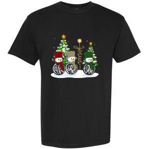 Faith Hope Love Snowman Jesus Funny Xmas Cross For Christian Garment-Dyed Heavyweight T-Shirt