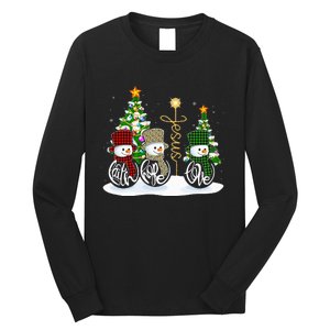 Faith Hope Love Snowman Jesus Funny Xmas Cross For Christian Long Sleeve Shirt