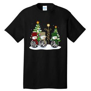 Faith Hope Love Snowman Jesus Funny Xmas Cross For Christian Tall T-Shirt