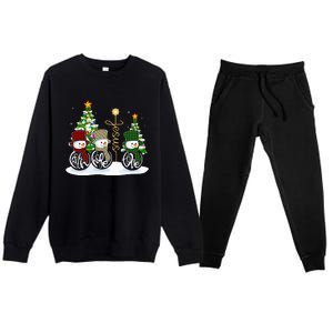 Faith Hope Love Snowman Jesus Funny Xmas Cross For Christian Premium Crewneck Sweatsuit Set