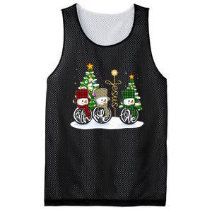 Faith Hope Love Snowman Jesus Funny Xmas Cross For Christian Mesh Reversible Basketball Jersey Tank