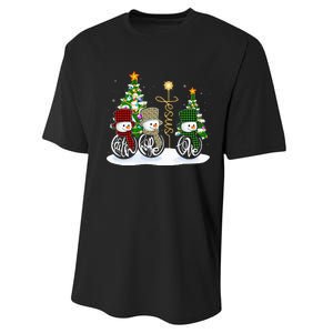 Faith Hope Love Snowman Jesus Funny Xmas Cross For Christian Performance Sprint T-Shirt