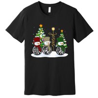 Faith Hope Love Snowman Jesus Funny Xmas Cross For Christian Premium T-Shirt