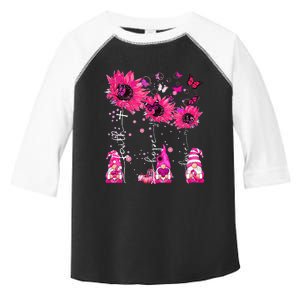 Faith Hope Love Gnome Ribbon Breast Cancer Awareness Flower Toddler Fine Jersey T-Shirt