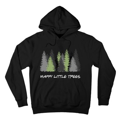 Funny Happy Little Trees Epic & Calm Forest Painting Art Hoodie