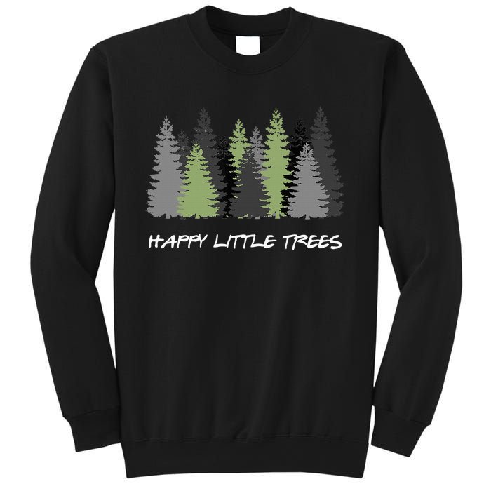 Funny Happy Little Trees Epic & Calm Forest Painting Art Sweatshirt