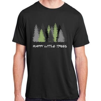 Funny Happy Little Trees Epic & Calm Forest Painting Art Adult ChromaSoft Performance T-Shirt