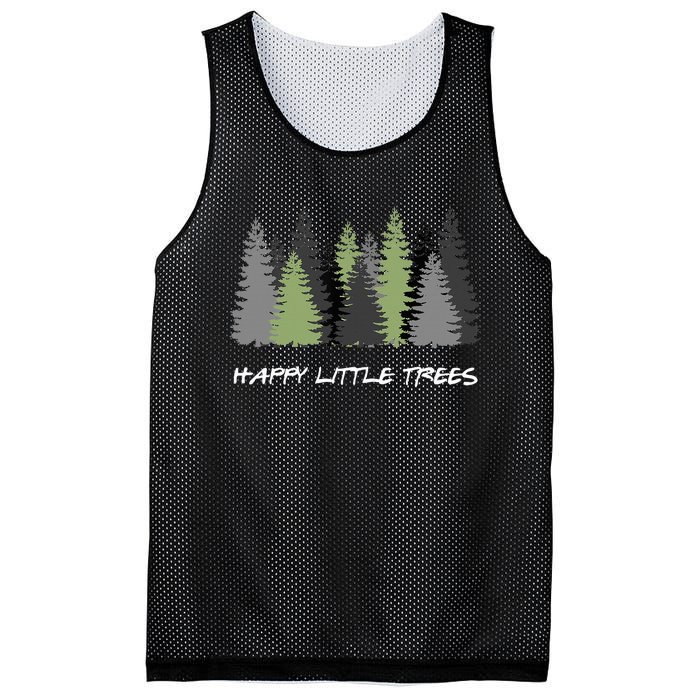 Funny Happy Little Trees Epic & Calm Forest Painting Art Mesh Reversible Basketball Jersey Tank