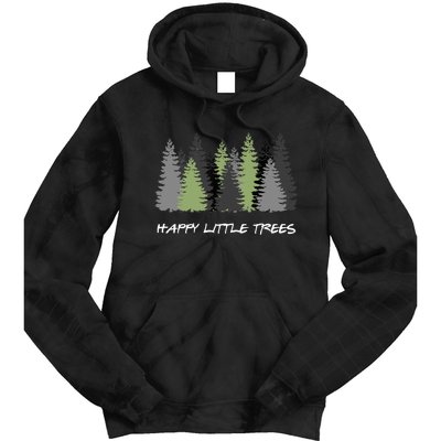 Funny Happy Little Trees Epic & Calm Forest Painting Art Tie Dye Hoodie