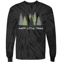 Funny Happy Little Trees Epic & Calm Forest Painting Art Tie-Dye Long Sleeve Shirt