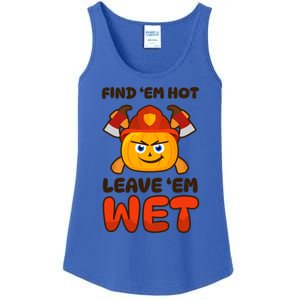 Findem Hot Leaveem Wet Design Thanksgiving Firefighter Great Gift Ladies Essential Tank