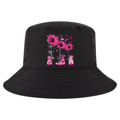 Faith Hope Love Gnome Ribbon Breast Cancer Awareness Flower Cool Comfort Performance Bucket Hat