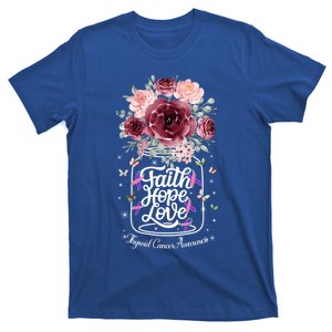 Faith Hope Love Thyroid Cancer Awareness Gift Survivor Gift T-Shirt