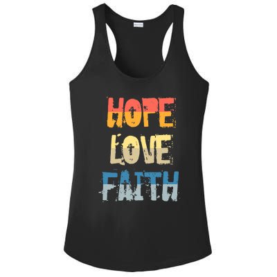 Faith Hope Love Christian Faith Saying Jesus Christ Ladies PosiCharge Competitor Racerback Tank