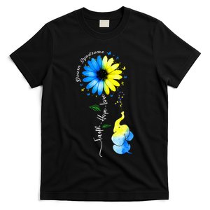 Faith Hope Love Awareness Downs Syndrome The Blue Elephant T-Shirt