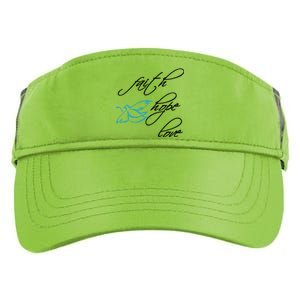 Faith Hope Love Spiritual Tee Adult Drive Performance Visor