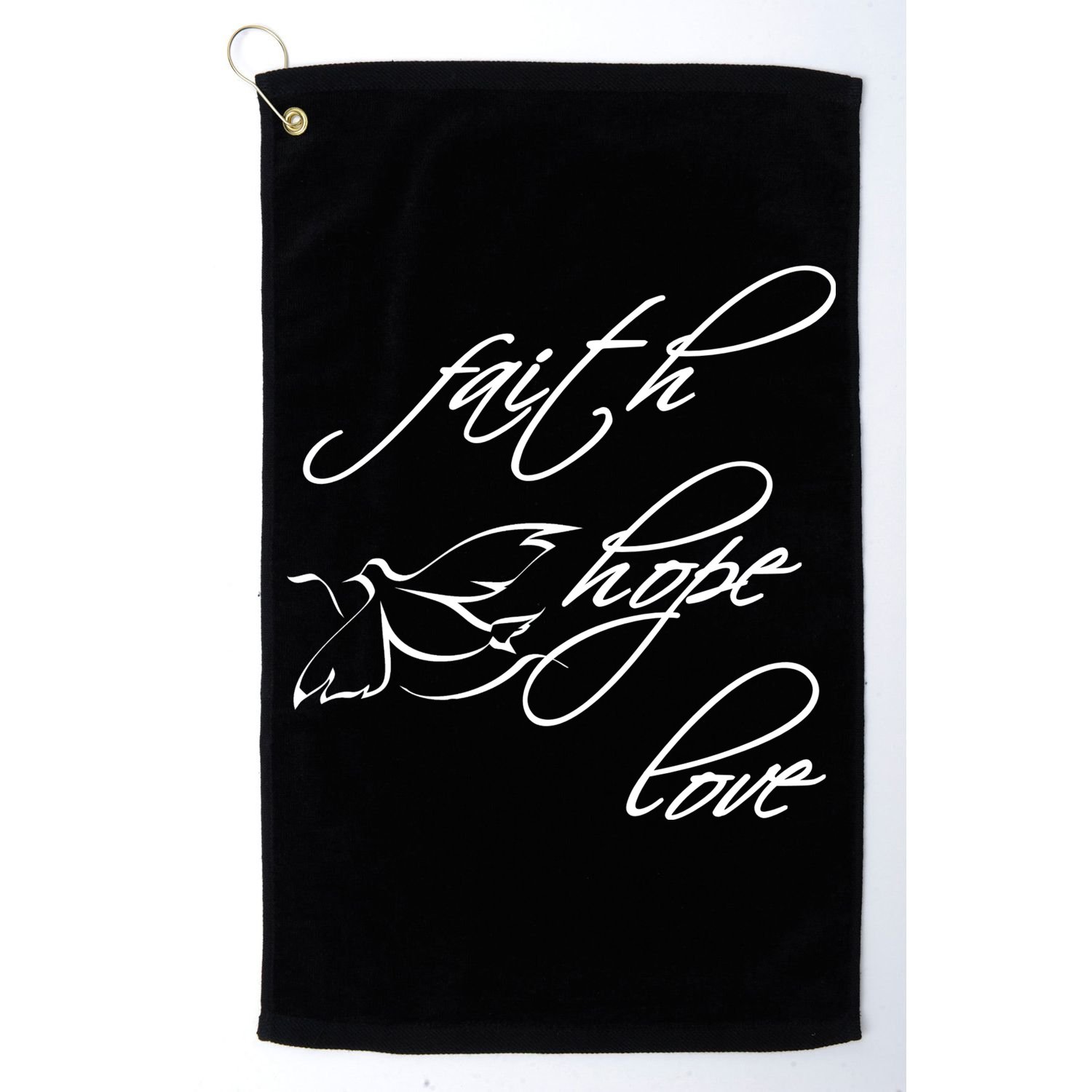 Faith Hope Love Spiritual Tee Golf Towel