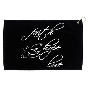 Faith Hope Love Spiritual Tee Grommeted Golf Towel