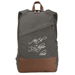 Faith Hope Love Spiritual Tee Cotton Canvas Backpack