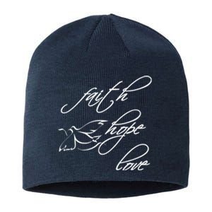 Faith Hope Love Spiritual Tee Sustainable Beanie