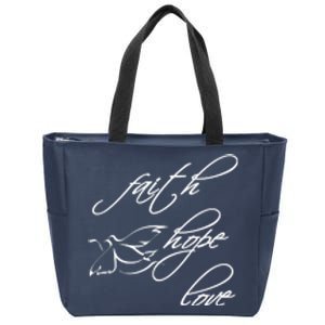 Faith Hope Love Spiritual Tee Zip Tote Bag