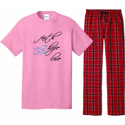 Faith Hope Love Spiritual Tee Pajama Set