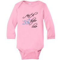 Faith Hope Love Spiritual Tee Baby Long Sleeve Bodysuit