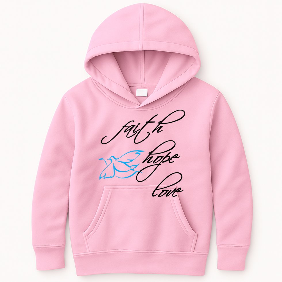 Faith Hope Love Spiritual Tee Kids Hoodie