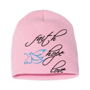 Faith Hope Love Spiritual Tee Short Acrylic Beanie