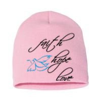 Faith Hope Love Spiritual Tee Short Acrylic Beanie