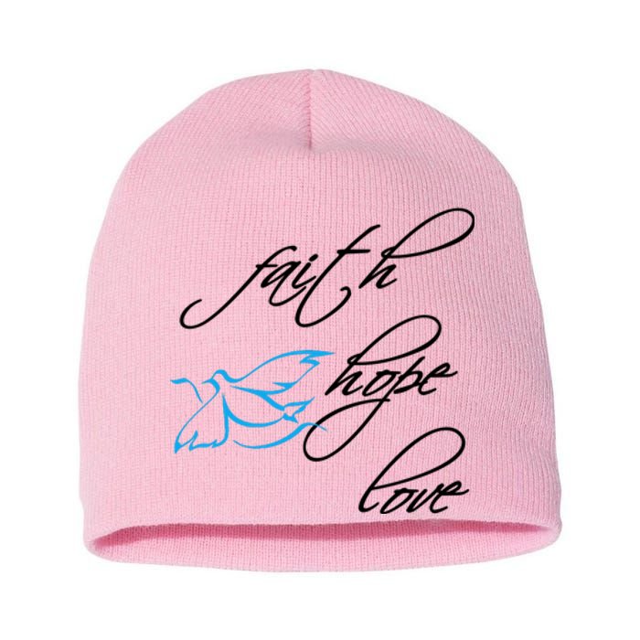 Faith Hope Love Spiritual Tee Short Acrylic Beanie