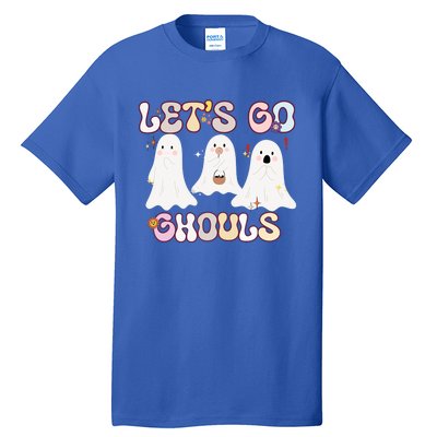 Funny Halloween Lets Go Ghouls Groovy Retro Cool Time Gift Tall T-Shirt