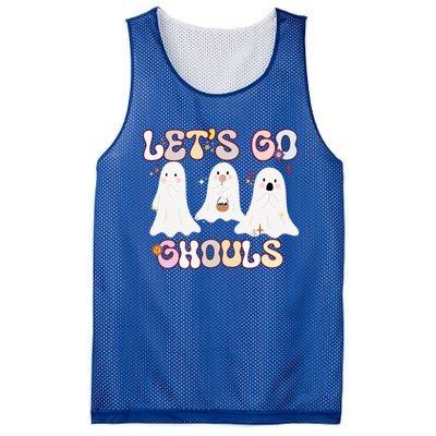 Funny Halloween Lets Go Ghouls Groovy Retro Cool Time Gift Mesh Reversible Basketball Jersey Tank