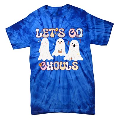 Funny Halloween Lets Go Ghouls Groovy Retro Cool Time Gift Tie-Dye T-Shirt